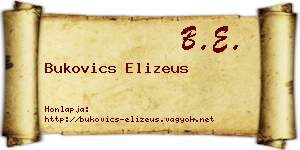 Bukovics Elizeus névjegykártya